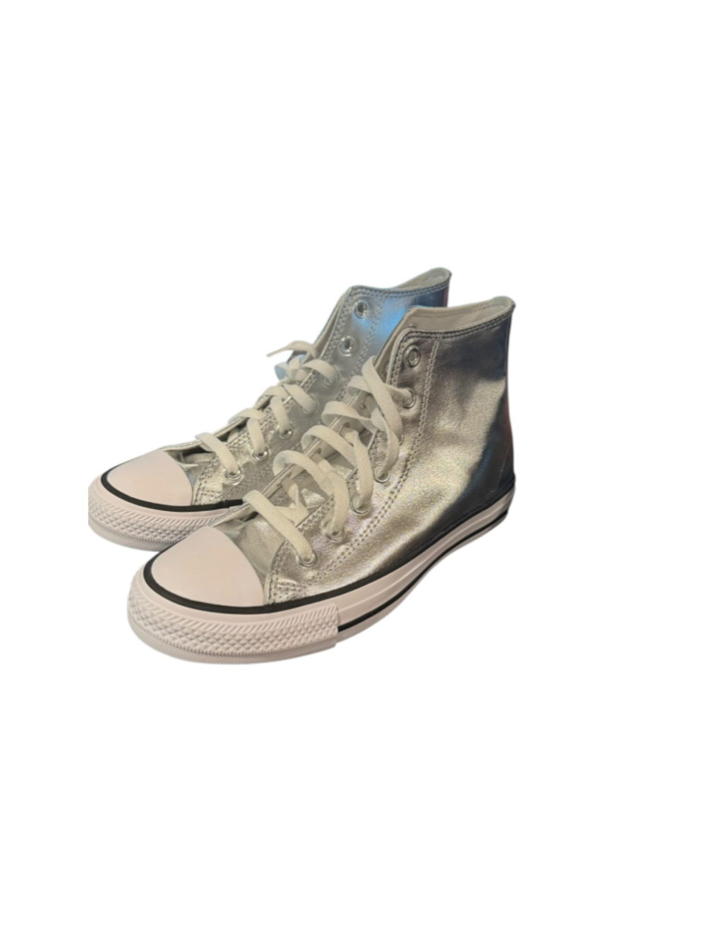 Women's Converse silver High Top Sneakers Size 9 - Picture 3 of 8